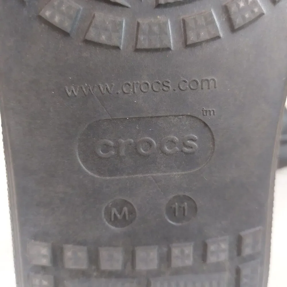 Crocs Classic Crush Thick Platform Sandal Men's Size 11 Black Slide Slipper
